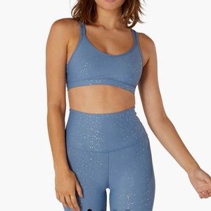 Beyond Yoga Alloy Speckled Double Back Sports Bra